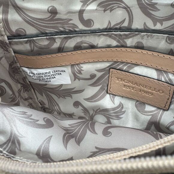 Tignanello Elegant Light Peach Leather Crossbody Bag Gold Tone Ring Accents EUC - Picture 5 of 14